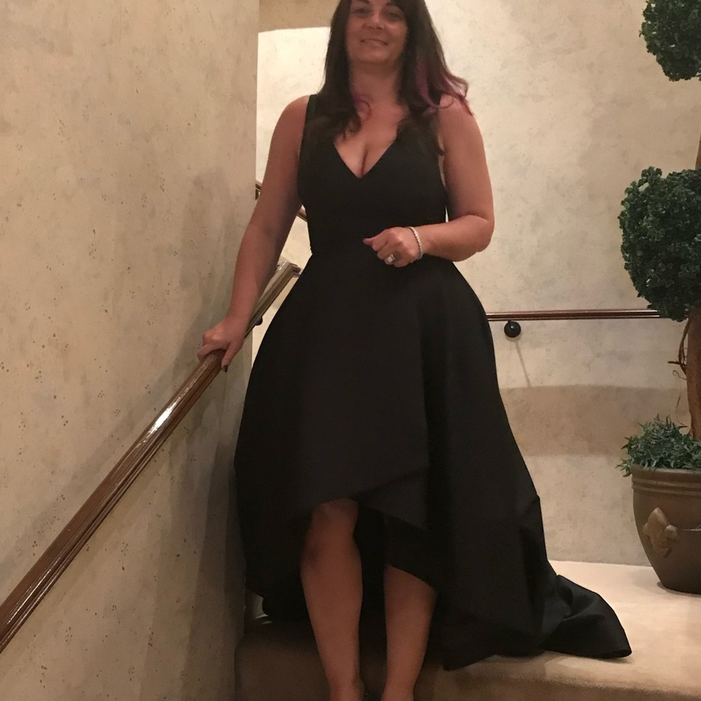 Beautiful high low black evening gown